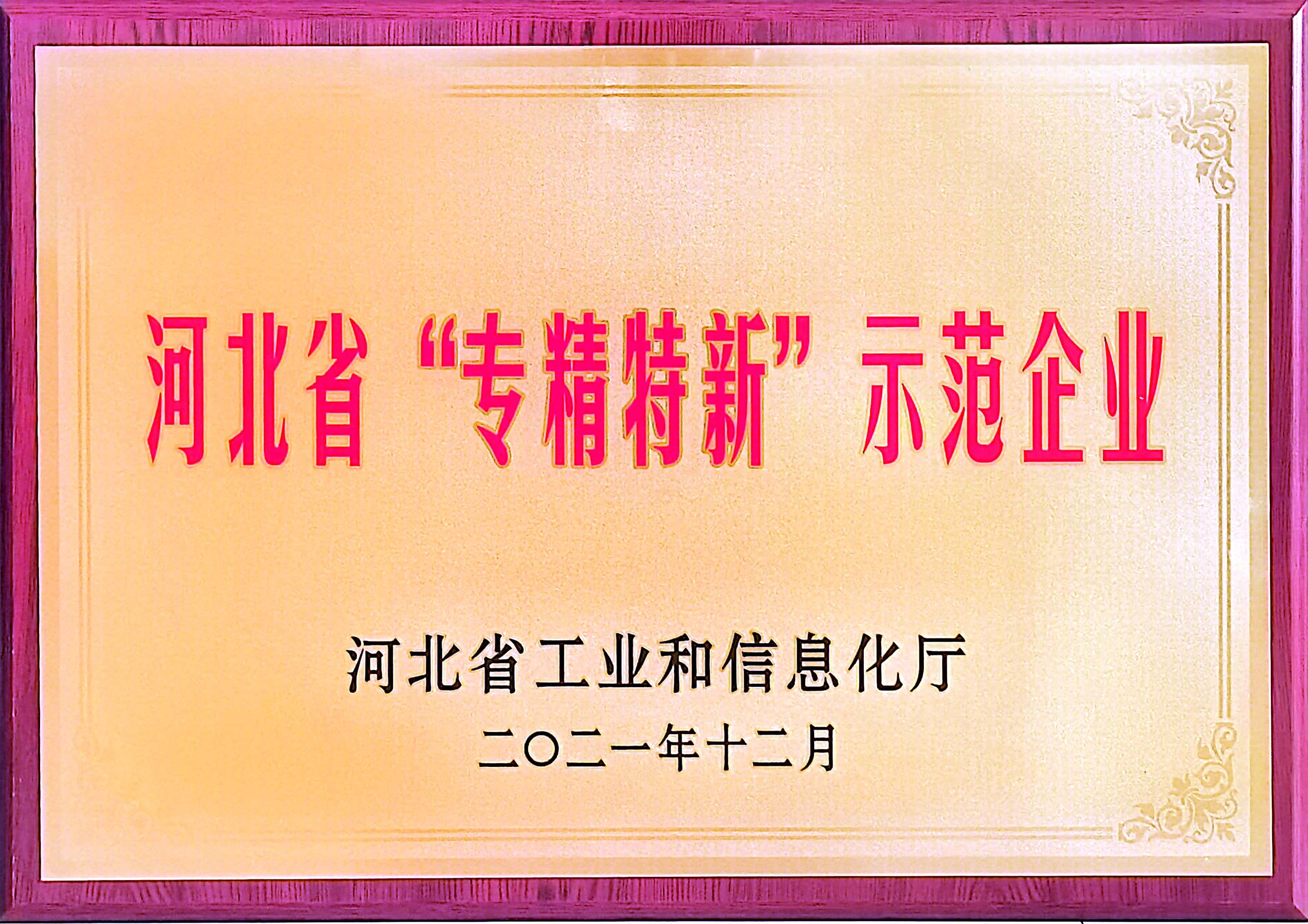 河北省“專精特新”示范企業(yè)